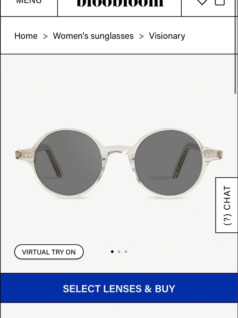 NWT Bloobloom Visionary Tinted Sunglasses in Smoke